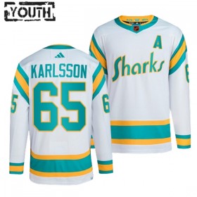 San Jose Sharks Erik Karlsson 65 2022-23 Reverse Retro 2.0 Weiss Trikot Authentic - Kinder